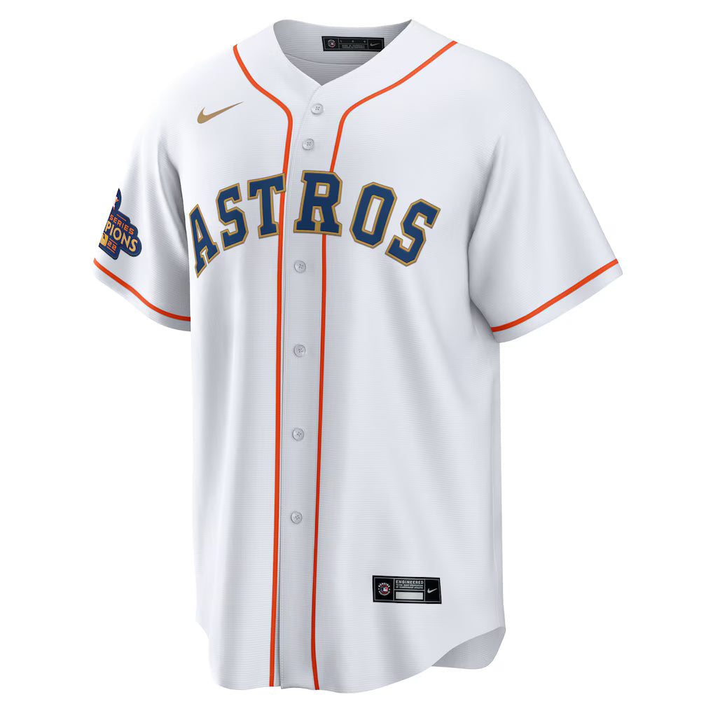 Men's Houston Astros Alex Bregman White/Gold 2023 Gold Collection Replica Player Jersey
